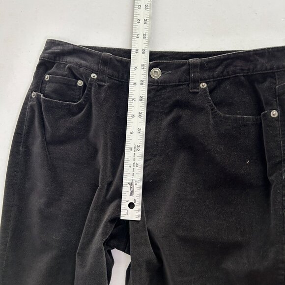 Talbots Pants Petite 6 6P Black Velvet Straight Leg Stretch Vintage Pockets - Picture 8 of 10